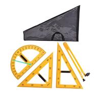 CLSSLVVBN Règle de dessin mathématique et géométrique format pour enseignants et animateurs en didactique des mathématiques, Jaune, 4 pièces