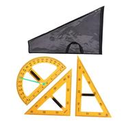 CLSSLVVBN Règle de dessin mathématique et géométrique format pour enseignants et animateurs en didactique des mathématiques, Jaune, 3 pièces