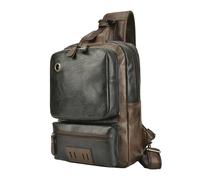 CLSSLVVBN Sac à Bandoulière pour Hommes Petit Voyage Style Vintage Sac de Poitrine Durable imperméable pour la randonnée Camping en Plein air Une Sangle à épaule Style Vintage, Noir