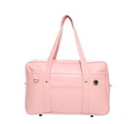 CLSSLVVBN Sac d'école en cuir de qualité supérieure pour uniforme d'étudiant, ordinateur portable, sac à main japonais léger, grande capacité, large application, rose, 40 x 26 x 4 cm