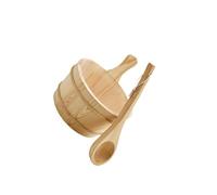 CLSSLVVBN Seau et louche pour sauna 4L, ensemble seau et louche pour sauna, accessoires de spa faits main pour salle de bain, baignoire en bois, pot fleurs, multifonctionnel pour l'extérieur