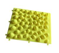 CLSSLVVBN Tapis de massage des pieds à galets, plaque de pression pour les orteils, couverture Shiatsu Yg Mat noir, Jaune, 37 x 29.5 x 3.2 cm
