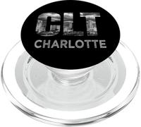 CLT Airport Code City of Charlotte NC Skyline Art Cadeau PopSockets PopGrip pour MagSafe