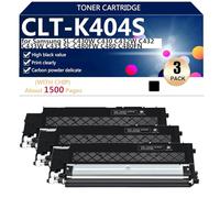 CLT-K404S Cartouches de Toner de Remplacement CLT-K404S CLT-C404S CLT-M404S CLT-Y404S Compatibles pour Samsung SL-C430W C430 C432W C432 C433W C433 SL-C480FW C480 Imprimantes ,Black-3 Pack