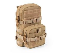 CLTAC Mini sac d'hydratation tactique Molle pour gilet tactique, sac à dos pour poche à eau, sac de transport pour panneau arrière, Marron