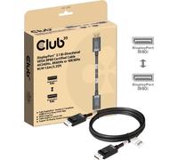Club 3D CAC-1092 DisplayPort™ 2.1 Câble bidirectionnel certifié VESA DP80 4K240Hz, 8K60Hz ou 10K60Hz M/M 1.6m