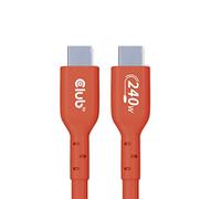 Club3D Câble USB-C CAC-1515 — USB 2.0 bidirectionnel 4 m, certifié USB-IF, PD 240W (48V/5A) orange