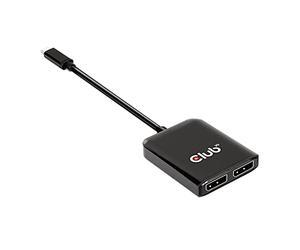 Club 3D Concentrateur Multi Stream Transporter (MST) USB 3.2 Gen2 Type-C vers DisplayPort™ Dual Monitor 4K60Hz St./B
