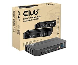 Club 3D CSV-1382 Commutateur KVM HDMI™ pour Dual HDMI™ 4K60Hz