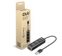 Club3D Hub USB Type-A CSV-1430A USB 3.2 Gen1 3 ports avec Ethernet Gigabit Noir