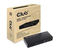 Club 3D HDMI 2.0 UHD Splitter 4 Ports HDMI 2.0 UHD Splitter 4, CSV-1380 (HDMI 2.0 UHD Splitter 4 Ports, HDMI, 2.0a, 4096 x 2160 Pixels, Black, Metal, 60 Hz)