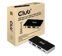 Club 3D Inline Hub USB Type C 4 en 1 vers HDMI 4 K60 Hz USB Type C PD/USB Type A/Prise Audio