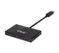 Club 3D SenseVision Multi Stream Transport (MST) Hub CSV-6400 - Répartiteur vidéo/audio - 4 x DisplayPort - de bureau