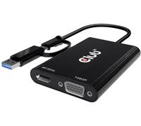 Club 3D USB 3.0 Adaptateur [1x USB-A, USB-C® - 1x HDMI femelle, VGA femelle] Adapter USB Typ C/A - HDMI / VGA