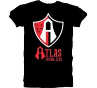 Club-Atlas-Guadalajara-Mexico-Tee-T-Shirt-Team-Sports-Black-s Black S
