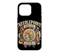 Club de Broderie Vintage pour Passionnés de Loisirs Créatifs Coque pour iPhone 16 Pro