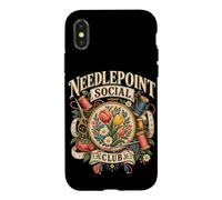 Club de Broderie Vintage pour Passionnés de Loisirs Créatifs Coque pour iPhone X/XS