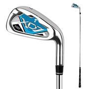 Club de golf numéro 7 pour homme et femme en acier/graphite pour débutant droitier Fers de golf simples (bleu-acier)