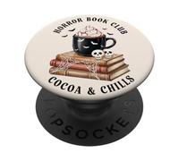 Club de Lecture d'horreur - Motif Cacao et frissons PopSockets PopGrip Adhésif