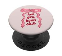 Club de lecture Preppy Coquette Girly Hot Girl Pink Bow Bookish PopSockets PopGrip Adhésif