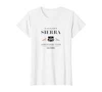 Club de randonnée et d'aventure de la California Highway 395 Eastern Sierra T-Shirt Graphique avec Valeur, Femme, Blanc, S
