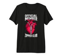 Club de survivant de Chirurgie à cœur Ouvert Amusant avec Fermeture éclair T-Shirt Haut de Gamme