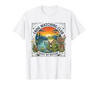 Club d'observation de Grenouilles drôle et Tranquille pour Les Amoureux de la Nature T-Shirt Graphique avec Valeur, Homme, Blanc, L