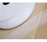 Club Green tissé Edge Ruban d'organza, Blanc, 6 mm x 25