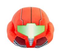 Club Mocchi Mocchi Metroid Prime Casque de Samus Peluche Mega 34 cm, Coussin Ultra Doux Squishy, Peluche Nintendo Collectible pour Fans de Jeux Vidéo, Décoration Gaming, Dès 12 Ans