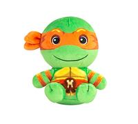 Club Mocchi Mocchi Tomy - Peluche Tortues Ninja Michelangelo 15 cm- Peluches TMNT à Collectionner - Jouets sous Licence Officielle - Figurines d'action - Jouet Tortues Ninja +3 Ans