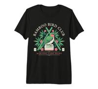 Club Oiseau Bambou Mahjong Rétro aux Fleurs T-Shirt Haut de Gamme