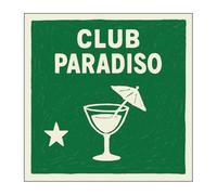 Club Paradiso Serviettes en Papier, Vert, Collection Vintage, Lot de 20, Dimension 33 x 33 cm, Paquet 16,5 x 16,5 cm