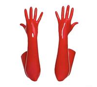 Club Performance Gants longs en PVC avec aspect brillant, design pour costume, ajustement confortable, vendu par paire sans accessoires (XL rouge)