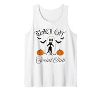 Club Social Amusant avec Un fantôme d'halloween et Un Chat Noir Débardeur