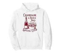 Club Social Champagne et Frites | Vintage Womans Sweat à Capuche