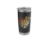 Club sportif de fléchettes de style rétro Gobelet isotherme en acier inoxydable double paroi