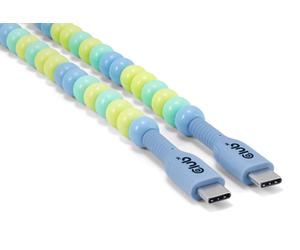 Club3D 2m Blue Beaded USB Type-C to USB Type-C Cable blue/green