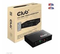 CLUB3D 3 to 1 HDMI 8K60Hz Switch commutateur écran, clavier et souris Noir