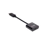 CLUB3D Adaptateur Actif DisplayPort 1.2 vers HDMI 2.0 UHD - 4096x2160 60Hz, 18 Gbit/s, Câble 0.21m, Noir - CAC-2070