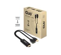 CLUB3D Adaptateur Actif HDMI 2.0 vers DisplayPort 1.2 4K60Hz HDR (M/F) - 0.25m - Noir - 4096x2160 max - RoHS, FCC, CE