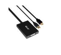 CLUB3D CAC-1130 Adaptateur MiniDP/USB-A vers DVI-D 0.6m, Résolution 3840x2160 60Hz, Contacts Or, RoHS, CE, FCC, CE EMI, Noir