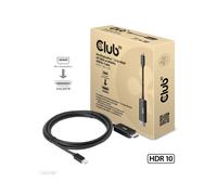 CLUB3D CAC-1187 Câble Adaptateur 1.8m Mini DisplayPort vers HDMI 2.1, 7680x4320 120Hz, HDCP 1.4/2.3, HDR10+, Noir