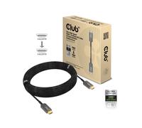 CLUB3D CAC-1377: Câble HDMI 2.1 15m Type A Mâle/Mâle, Contacts Or, ARC, HDR, 120Hz, Noir - Dimensions connecteurs: 20x67x9mm, Certifié ROHS/FCC/CE