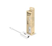 CLUB3D CAC-1519 Adaptateur USB-C vers RJ45, 0.19m, Blanc - Connecteur USB-C Mâle, Connecteur RJ45 Femelle, Ethernet, RoHS/FCC/CE/EMI