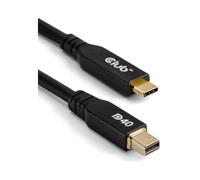 CLUB3D CAC-1561 Câble 2m Mini DisplayPort vers USB Type-C Mâle/Mâle DP 2.1 7680x4320 240Hz 40Gbit/s Noir RoHS