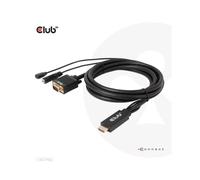 CLUB3D CAC-1712 Câble adaptateur vidéo 2m : VGA (D-Sub) mâle/femelle + 3.5mm vers HDMI mâle/femelle + Micro-USB, résolution 1920x1080, noir