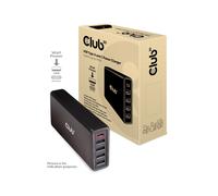 CLUB3D CAC-1903EU Chargeur Secteur Universel 111W - 4x USB-A 3.2 Gen 1, 1x USB-C, 240V, Noir, Câble 1m, Protections Surtension/Surcharge/Court-circuit