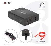Club3D Chargeur de voyage CAC-1906 132 W GaN, 4 ports USB-A/USB-C PD 3.0 Noir