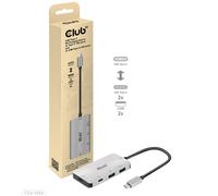 Club3D Hub USB-C CSV-1543 – 2x USB-C 10 G, 2x USB-A 10 G, PD – Noir/Argent