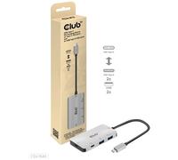 Club3D Hub USB-C CSV-1543 – 2x USB-C 10 G, 2x USB-A 10 G, PD – Noir/Argent